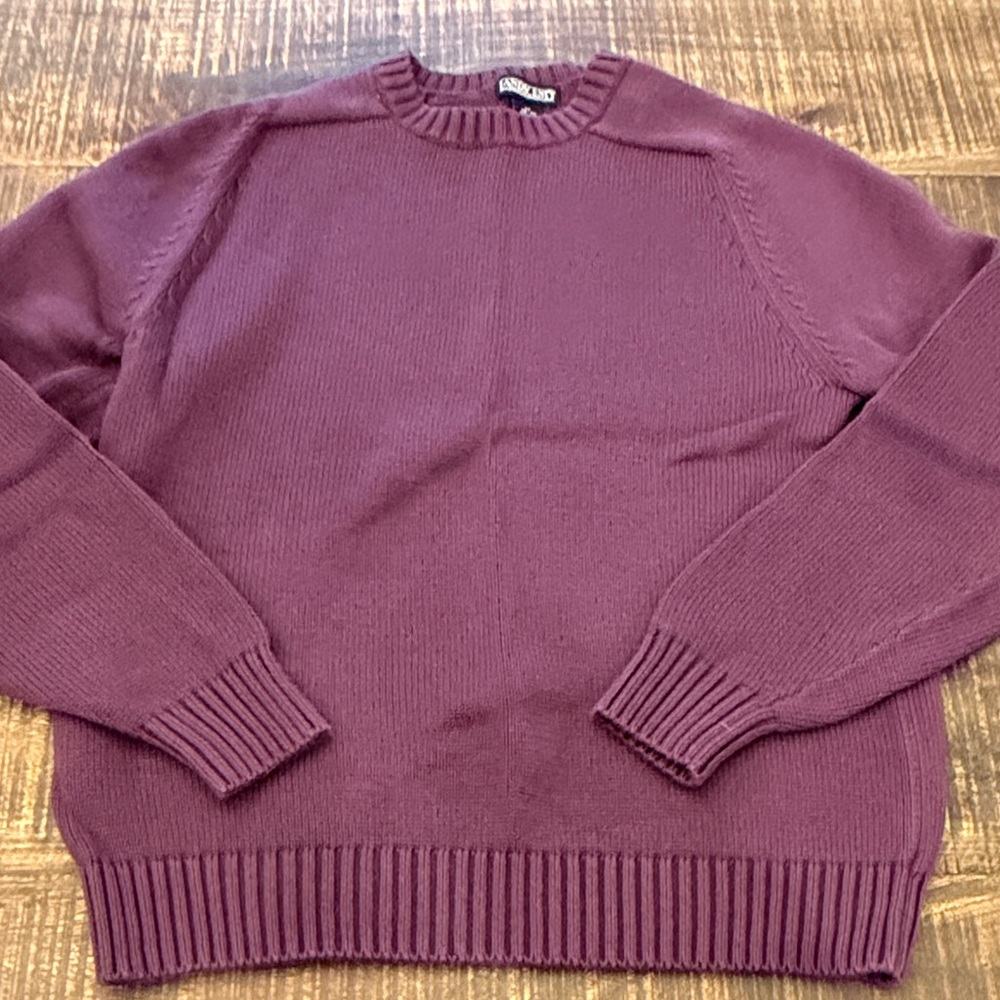 Lands' End Men's Purple Crewneck Sweater